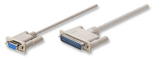 CABLE NULL MODEM DB9H DB25M 1.8M MOL .