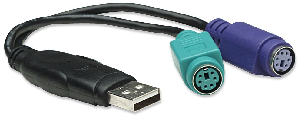 ADAPTADOR CONVERTIDOR USB A PS2 PS/2 2 PUERTOS TECLADO Y MOUSE