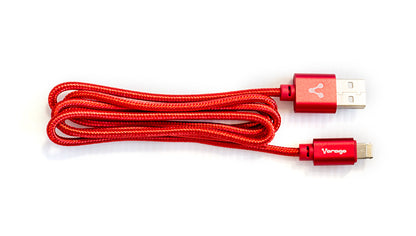 CABLE VORAGO CAB-209 DUAL MICRO USB/LIGHTNING ROJO 1M BOLSA