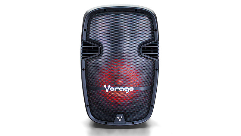 BAFLE VORAGO KSP-500 NEGRO 15IN BT 2 MICROFONOS RECARGABLE C/TRIPI