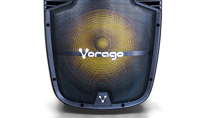 BAFLE VORAGO KSP-500 NEGRO 15IN BT 2 MICROFONOS RECARGABLE C/TRIPI