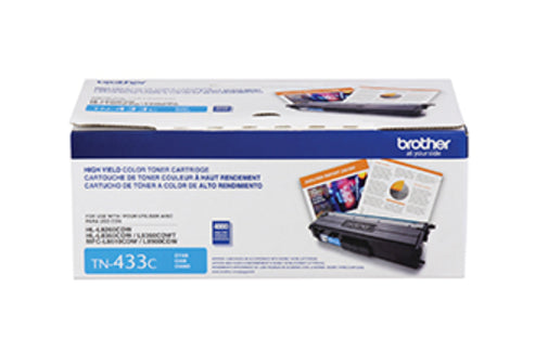 Tóner Brother TN433C Rendimiento 4000 Páginas MFCL8900CDW Color Cian