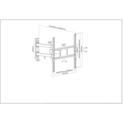 Soporte TV Manhattan 32" a 55" 35 Kg Pared Movimiento Articulado Curvas/Planas Color Negro