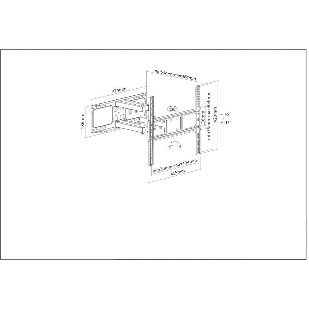 Soporte TV Manhattan Universal Pared Movimiento Completo Básico Pantalla Curva/Plana 32" a 55" Hasta 40 Kg