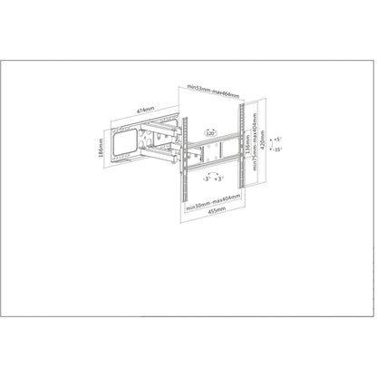 Soporte TV Manhattan Universal Pared Movimiento Completo Básico Pantalla Curva/Plana 32" a 55" Hasta 40 Kg