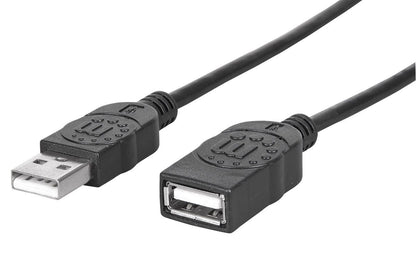 Cable Manhattan USB V2.0 Ext Tipo A  0.9M Negro