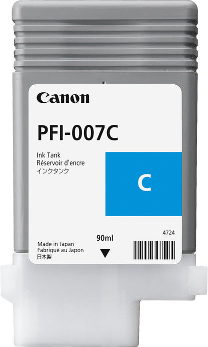 TINTA CANON IMAGEPROGRAF IPF670E CYAN PFI-007C 90ML