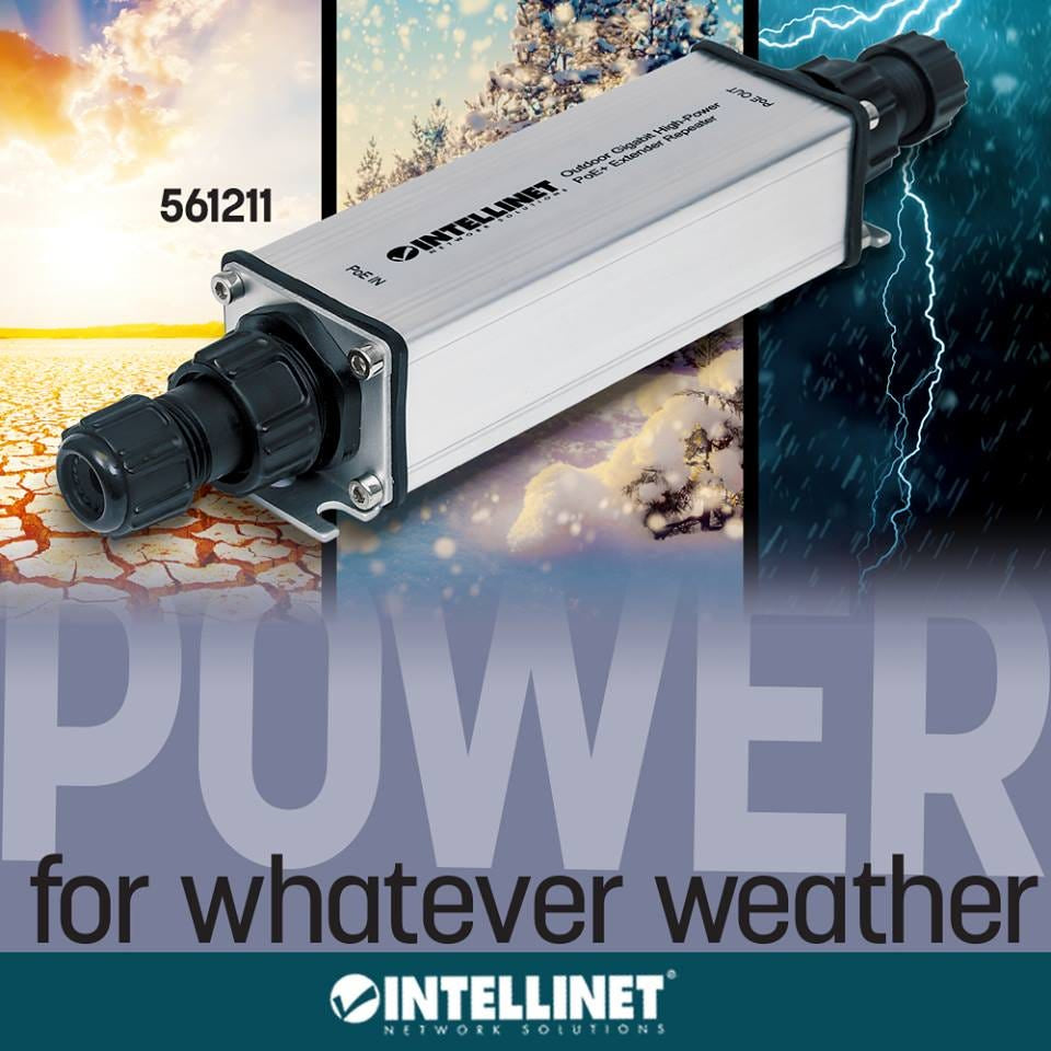 PoE Extensor Intellinet 25W Max Exteriores hasta 100