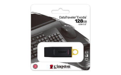 USB 3.2 MEMORIA KINGSTON 128GB GEN1 DT EXODIA (NEGRA)