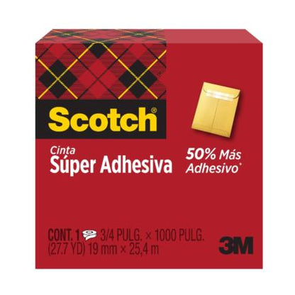 Cinta Scotch 3M Super Adhesiva 19mmx25.4m Caja