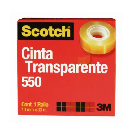 Cinta Scotch 3M 550 19x33 Transparente Adhesiva