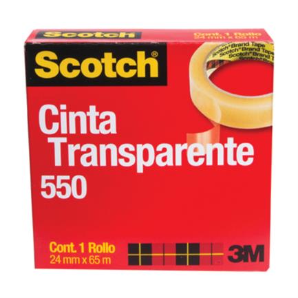 Cinta 3M 550 24mmx65m Transparente Adhesiva