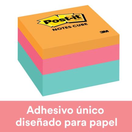 Notas Adhesivas 3M Post-It 2018 3x3 Cubo Color Pastel 400 Hojas