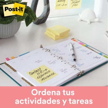 Notas 3M Post It 653 1.5x2" Amarillo Paquete 100 Hojas c/12