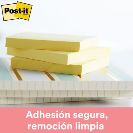 Notas 3M Post It 653 1.5x2" Amarillo Paquete 100 Hojas c/12