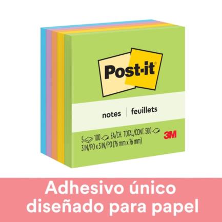 Notas 3M Post-It Ultra 7.6X7.6 C/5 Blocks 100Hjs C/U