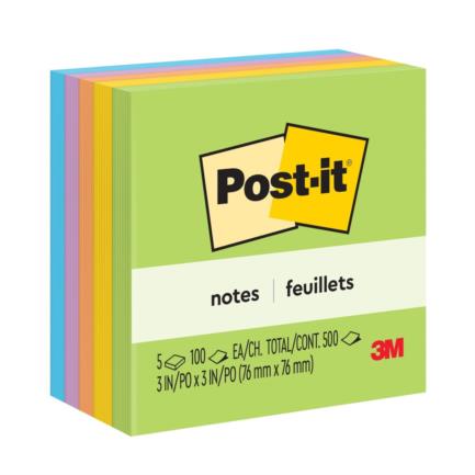 Notas 3M Post-It Ultra 7.6X7.6 C/5 Blocks 100Hjs C/U