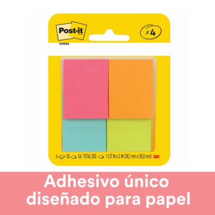 Mini Notas 3M Post-It Neon 34.9mmX47.6mm 1 Block C/200 Hjs