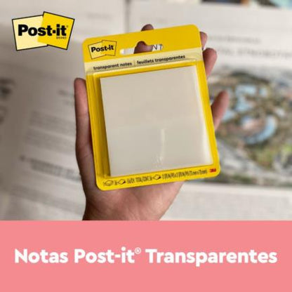 Notas Adhesivas 3M Post It 2.8x2.8" Transparente 1 Block C/36 Hojas Blister