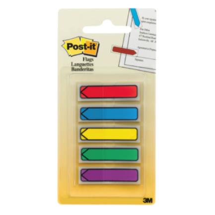 Banderitas 3M Post-it 684-ARR1 Flecha Colores Primarios 0.47x1.7" 5 Blocks con 20 Banderitas C/Block