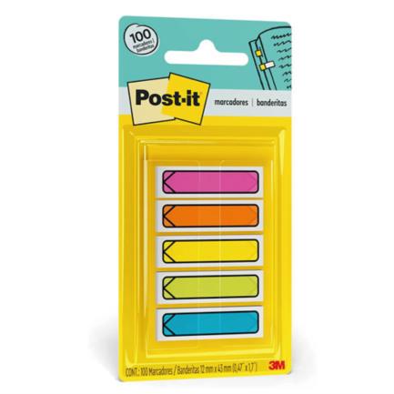 Banderitas 3M Post-it 684-ARR2 Flecha Neón 12mmx43mm 5 Blocks C/20 Banderitas