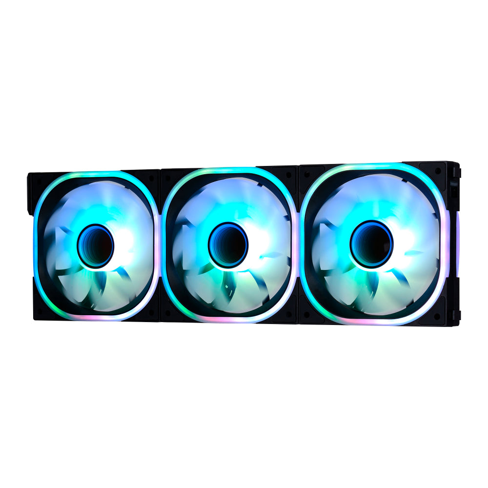 Kit Ventiladores Vorago Game Factor FKG500 Modulares 3 FANS 120mm 58 CFM RGB Control Remoto Negro