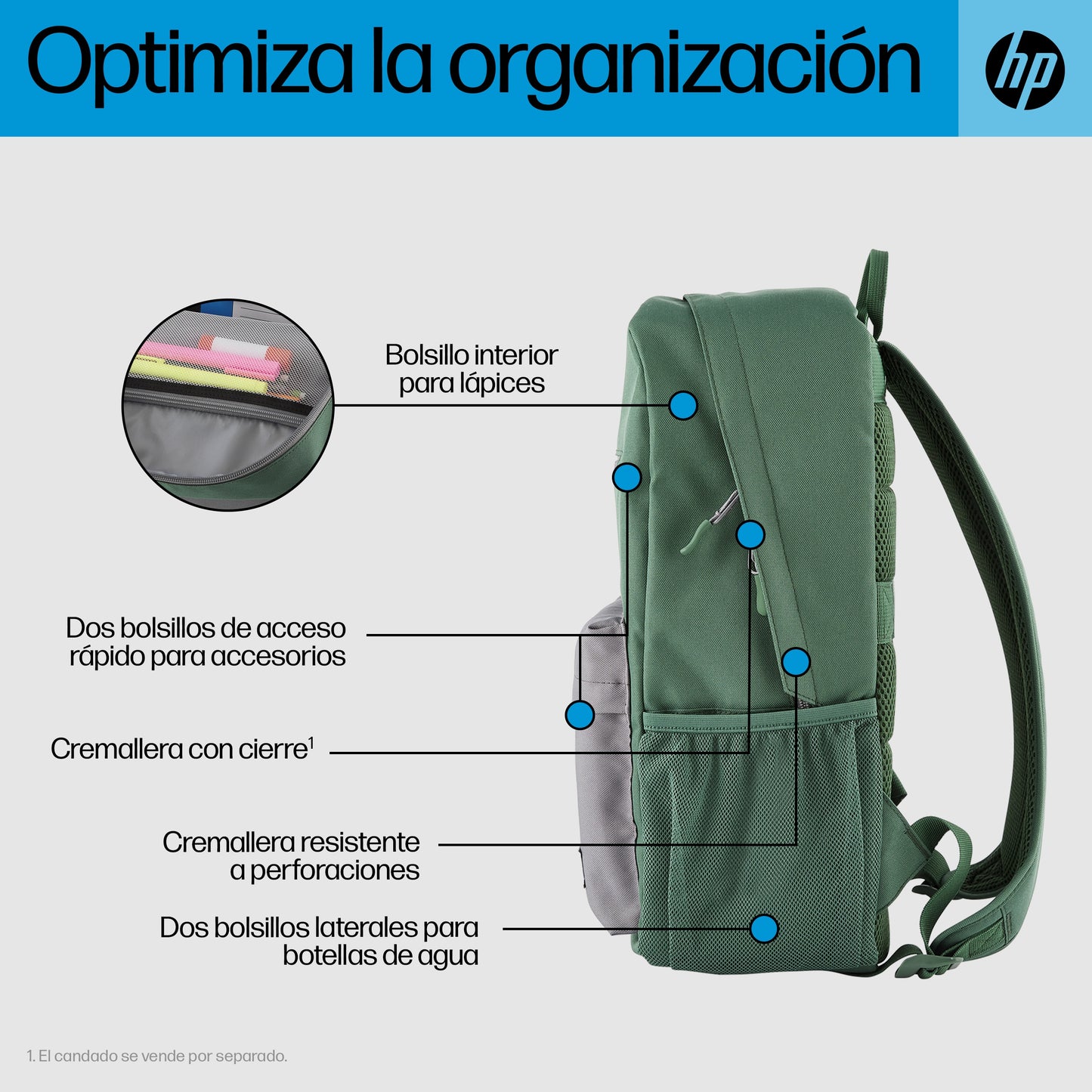 Mochila HP Campus Green 15.6