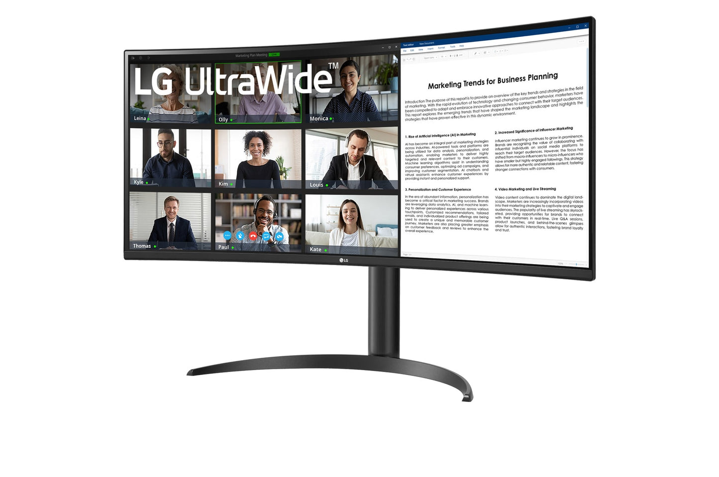 Monitor LG 34" Curvo UltraWide QHD VA 3440x1440 100Hz HDMI DP 1 year de garantia