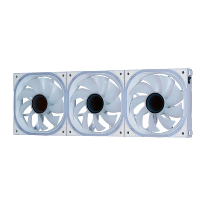 Kit Ventiladores Vorago Game Factor FKG500 Modulares 3 FANS 120mm 58 CFM RGB Control Remoto Blanco