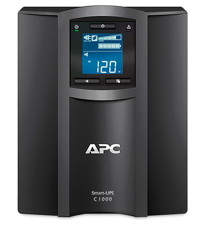 UPS APC 1000VA/600W Pantalla LCD 120V Conexión Inteligente Torre de Onda Sinusoidal Pura 8 Contactos Color Negro