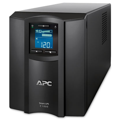 UPS APC 1000VA/600W Pantalla LCD 120V Conexión Inteligente Torre de Onda Sinusoidal Pura 8 Contactos Color Negro