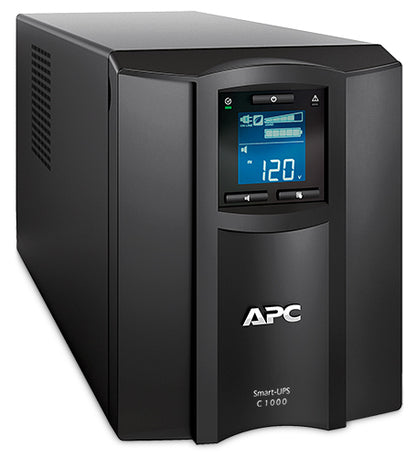 UPS APC 1000VA/600W Pantalla LCD 120V Conexión Inteligente Torre de Onda Sinusoidal Pura 8 Contactos Color Negro