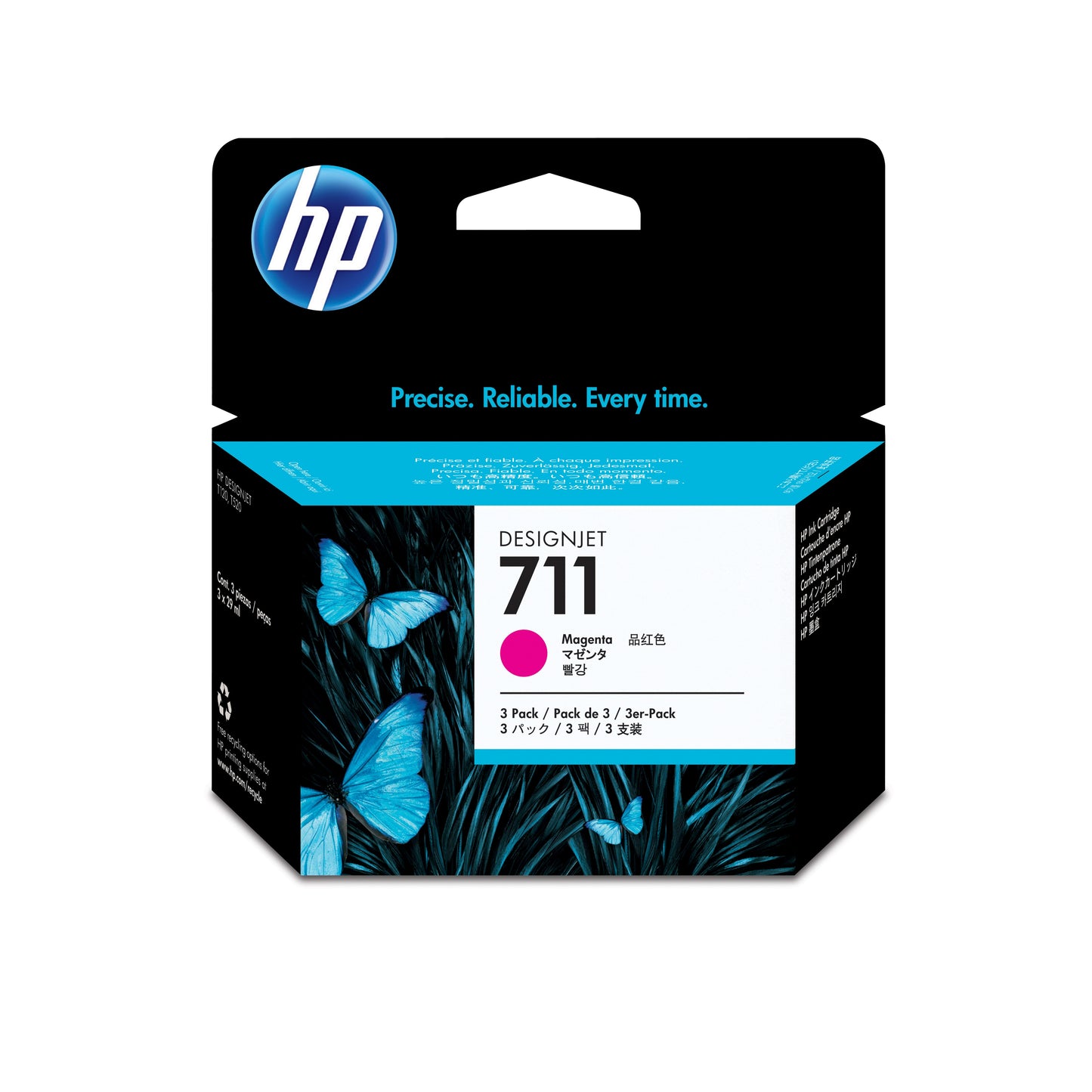 HP 711 MAGENTA 3-PACK 29ML TINTA AMPLIO FORMATO CZ135A