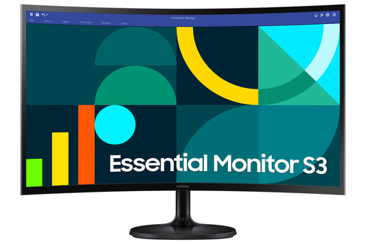 27 INC ESSENTIAL 27 CURVED MONITOR WITH EYE PROTECTION BLACK C