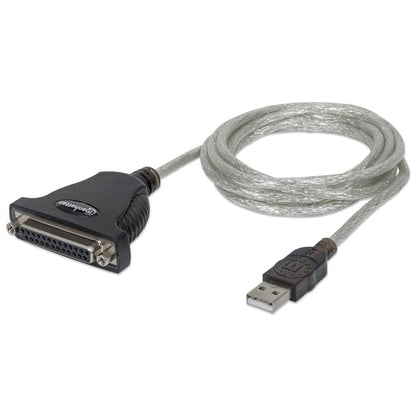 Convertidor Manhattan para Impresora USB-A a Paralelo DB25 Color Plata