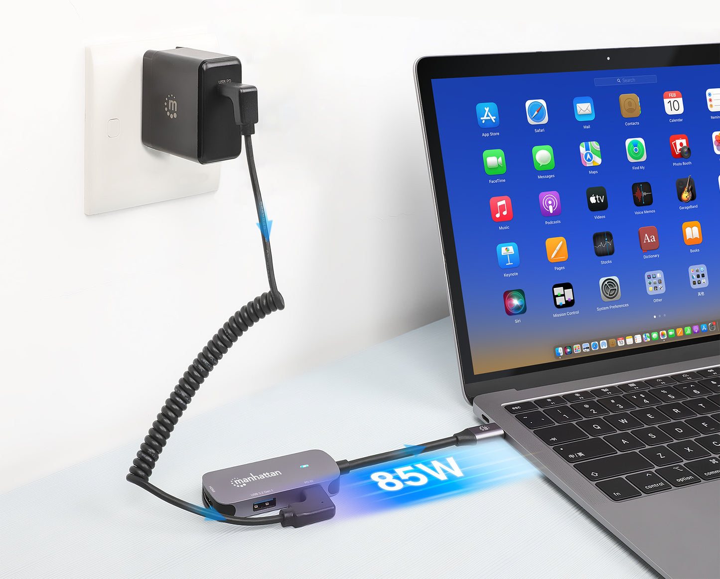 Docking Manhattan USB-C  3 Ptos HDMI 4K 60Hz USB-C