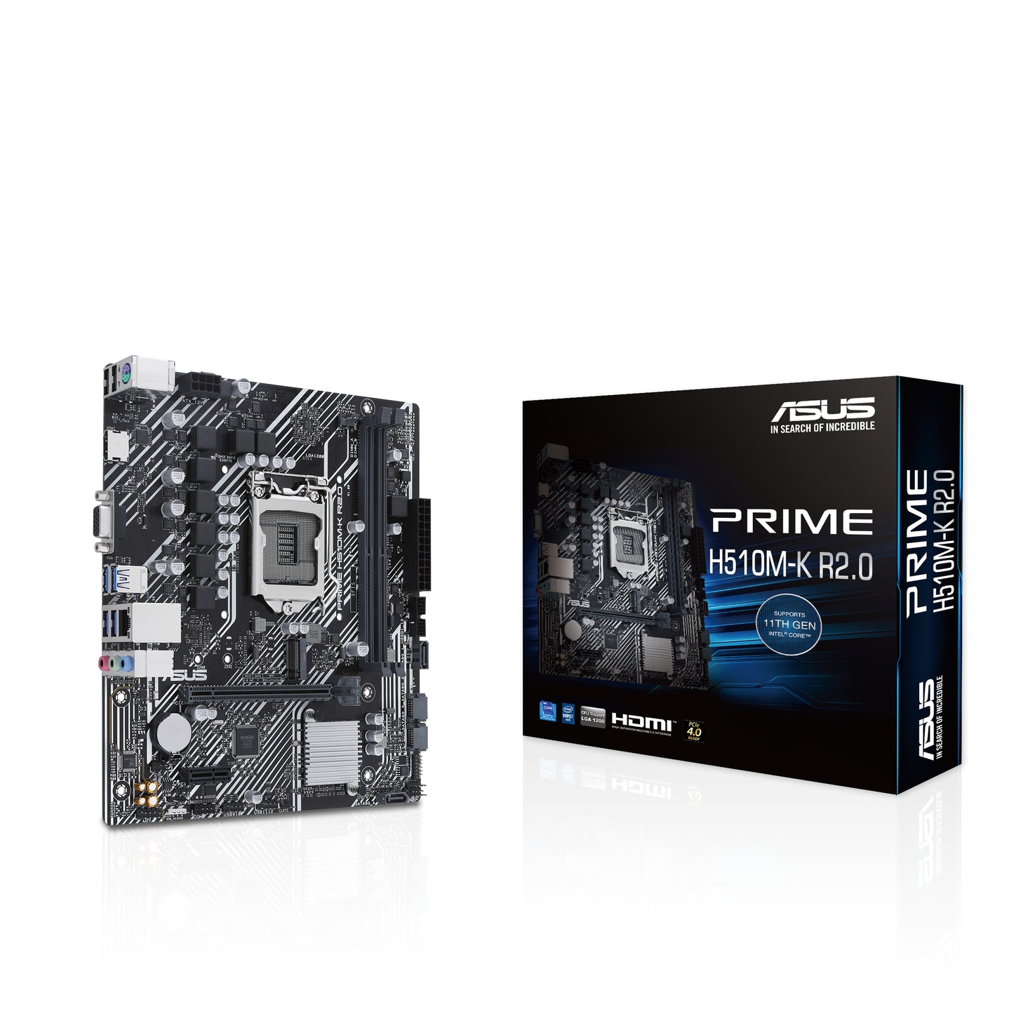 Tarjeta Madre Asus PRIME H510M-K R2.0 2xDDR4 64GB 3200Mhz M.2 PCIe 4.0 1xHDMI 1xVGA S 1200 10th 11th Gen mATX