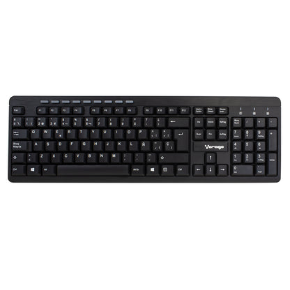 Teclado y Mouse Vorago KM-304 Inalámbrico Multimedia USB Color Negro