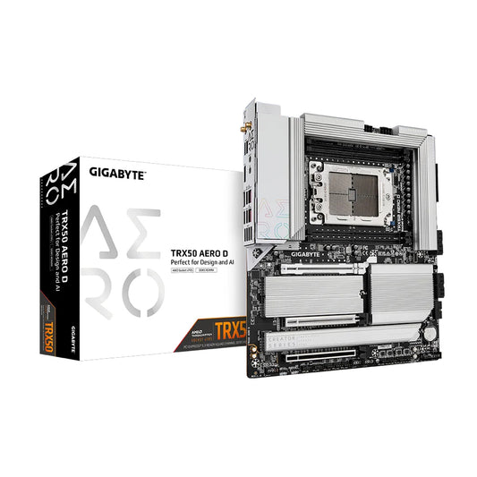 Tarjeta Madre Gigabyte TRX50 AERO D 4xDDR5 1TB 7800Mhz UDIMM PCIe 5.0 M.2 Socket sTR5 E-ATX Wi-Fi 7