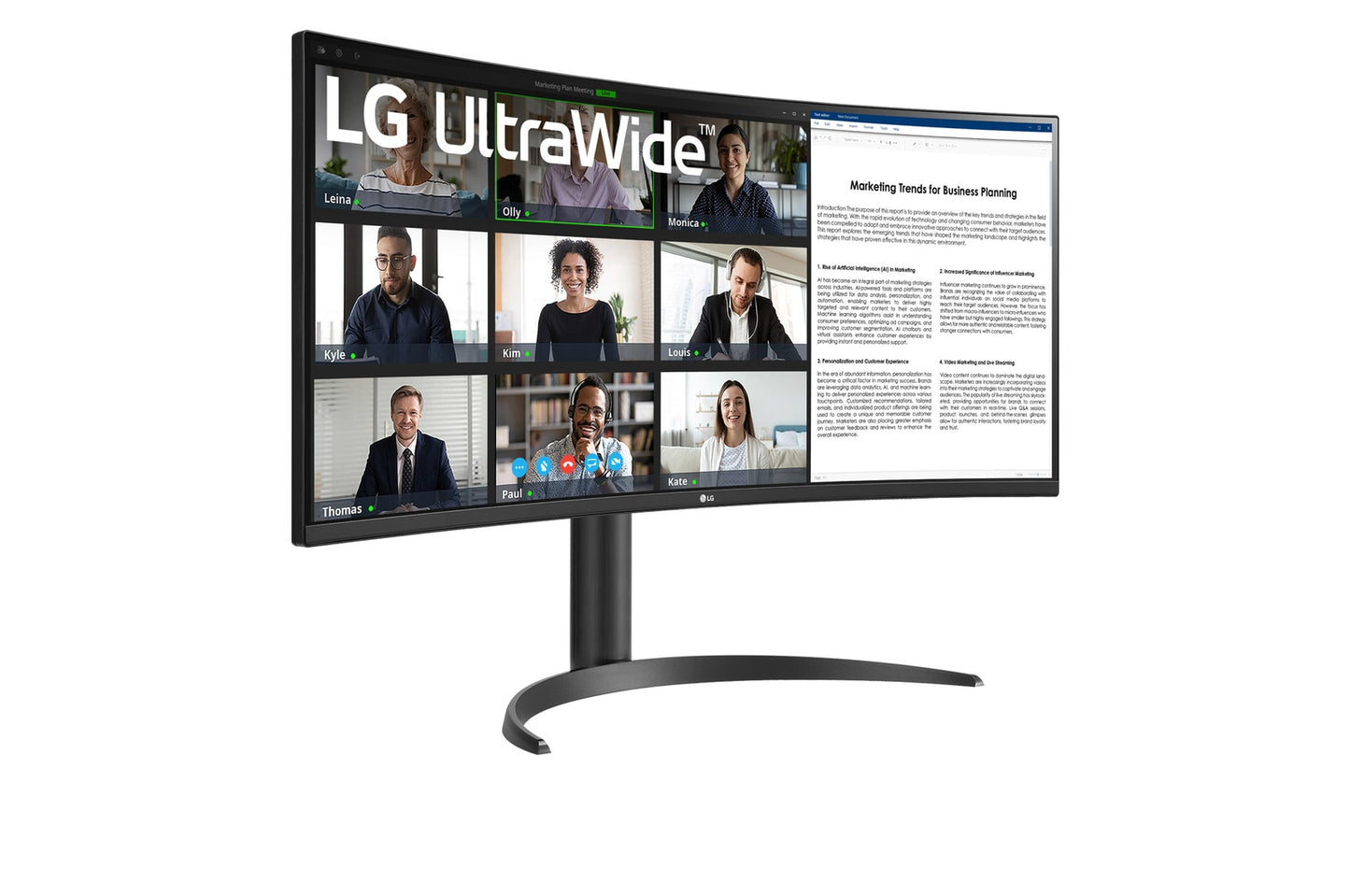 Monitor LG 34" Curvo UltraWide QHD VA 3440x1440 100Hz HDMI DP 1 year de garantia