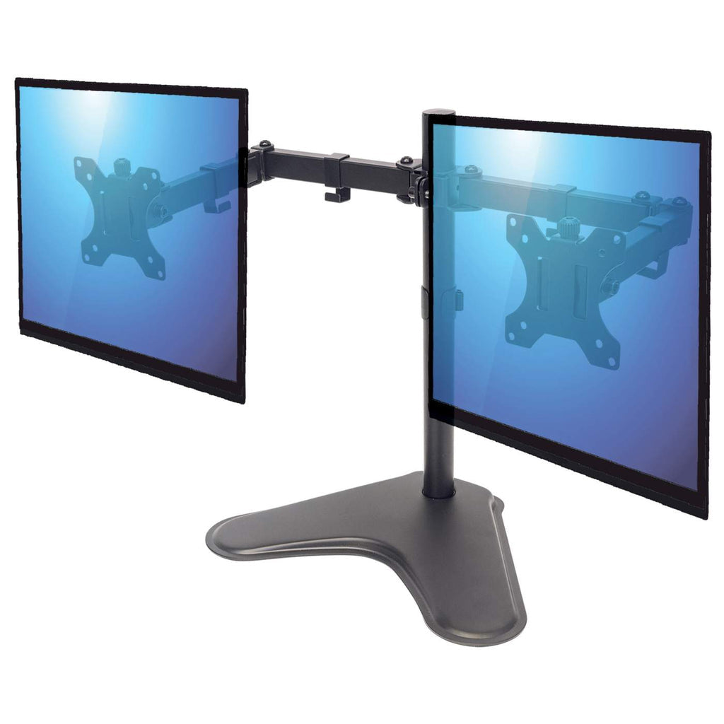 Soporte Monitor Manhattan para 2 Monitores 13" a 32" Escritorio Brazos Doble Articulación Color Negro