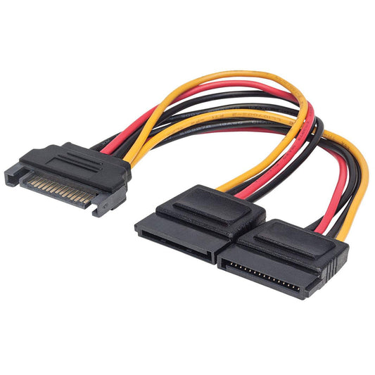 CABLE ALIMENTACION DIVISOR Y SATA 0.15M X2 1 MACHO A 2 HEMBRA