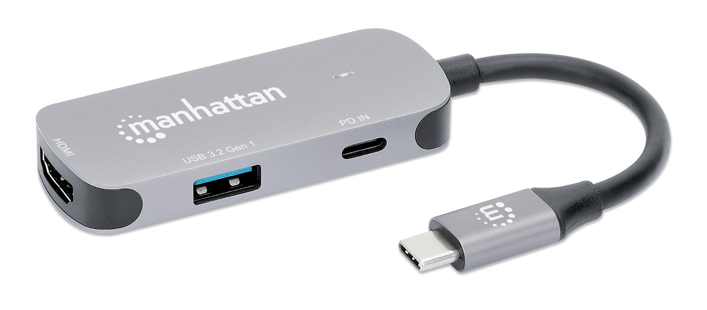 Docking Manhattan USB-C  3 Ptos HDMI 4K 60Hz USB-C