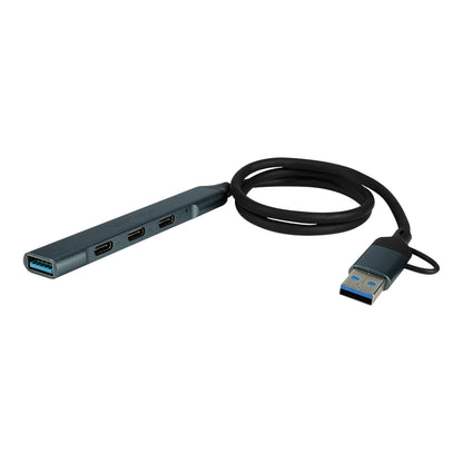 CONCENTRADOR HUB VORAGO HU-205 SLIM 3 TIPO C + 1 USB 3.0 ADAPTADOR