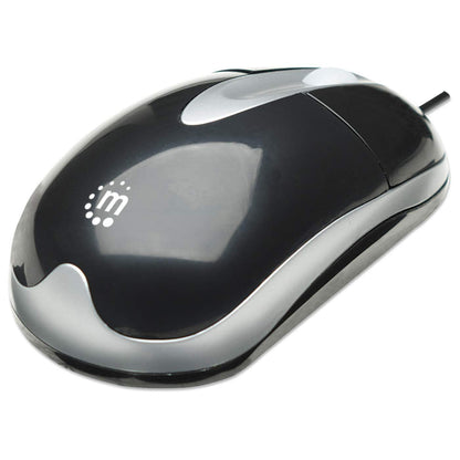 MOUSE OPTICO ALAMBRICO COLOR NERO-PLATA