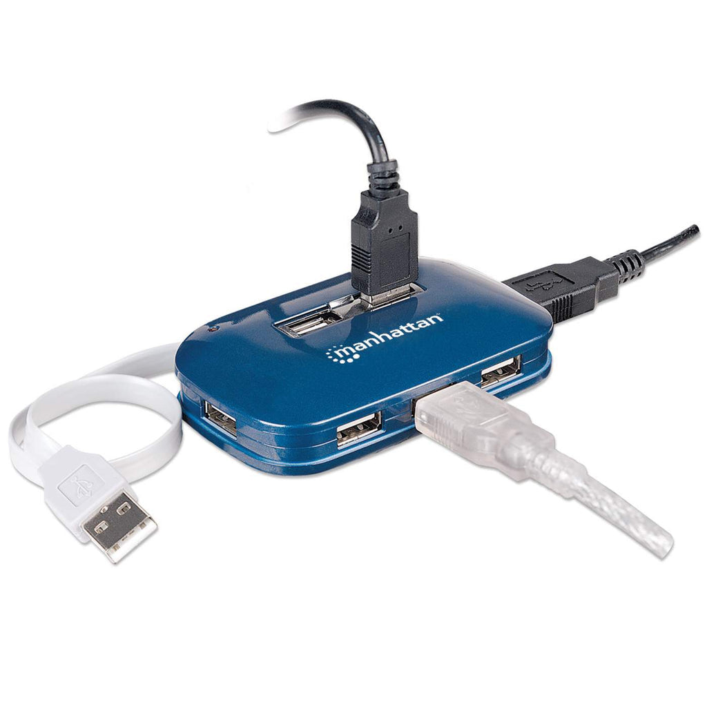 HUB USB V2.0 7 PTOS AZUL CON FUENTE.