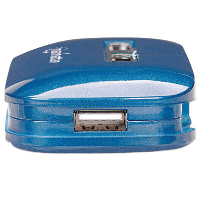 HUB USB V2.0 7 PTOS AZUL CON FUENTE.