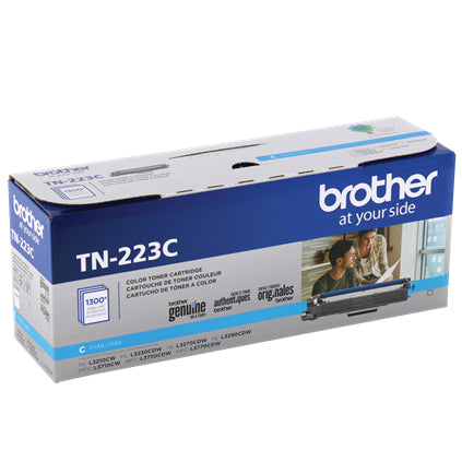 Tóner Brother Genuine TN-223C Rendimiento Estándar 1300 Páginas Color Cian