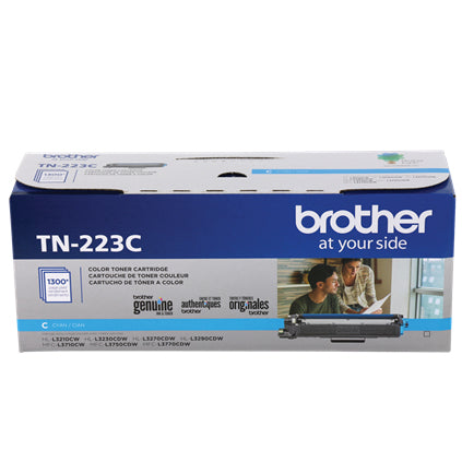 Tóner Brother Genuine TN-223C Rendimiento Estándar 1300 Páginas Color Cian