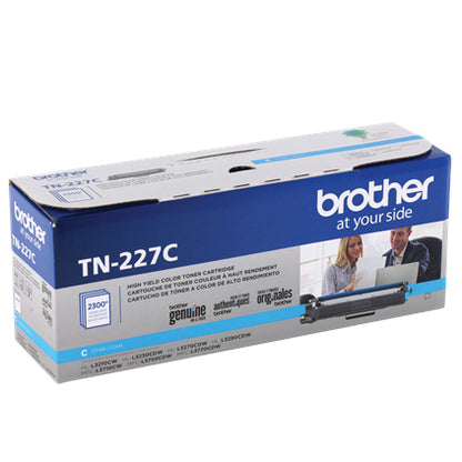 Tóner Brother Genuine TN-227C Alto Rendimiento 2300 Páginas Color Cian